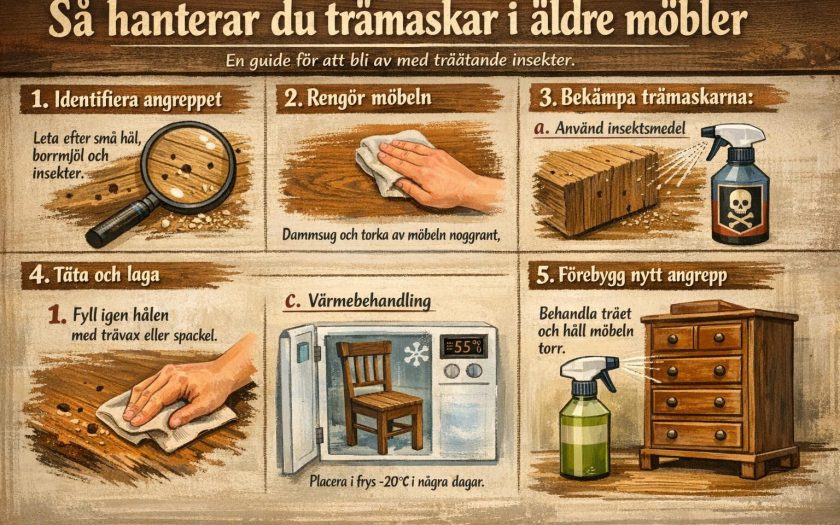 Så hanterar du trämaskar i äldre möbler