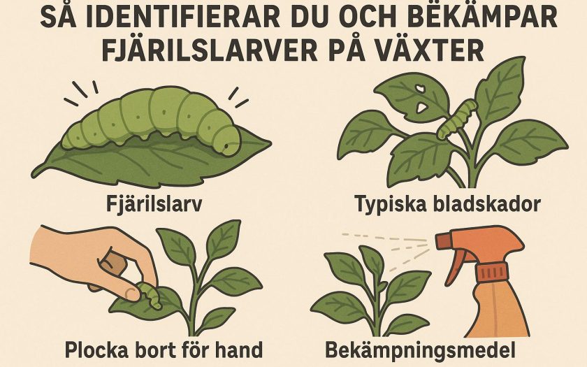 Så identifierar du och bekämpar fjärilslarver på växter