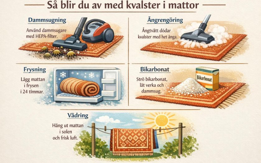 Vad är det bästa sättet att bli av med kvalster i mattor?